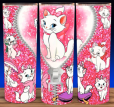Marie Aristocats White Kitten Pink Heart Cup Mug Tumbler 20oz - £15.78 GBP