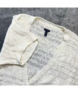 Soma Intimates Cardigan Sweater Knit Short Sleeve Button Up Cream Women&#39;... - $16.99