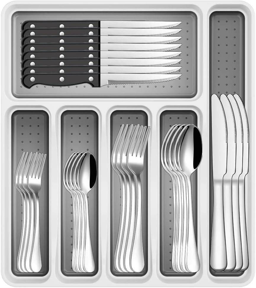 49-Piece Stainless Steel Silverware Set With Cutlery Organizer, Service ... - $43.93