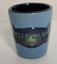 BELLE ISLAND Village Blue Shot Glass Bar Souvenir Travel Pigeon Forge Te... - £5.58 GBP