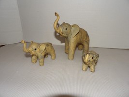 3 Vintage Lacquered Marbled Paper Mache Elephant Figurines-Trunks Up - £14.11 GBP