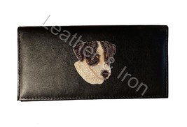 Jack Russell Terrier Design Leather Checkbook Cover - £19.94 GBP