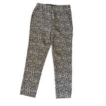 WhoWhatWear Animal Print Elastic Waist Zip Skinny Pants High Rise Croppe... - $17.82