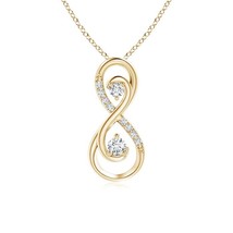 ANGARA Lab-Grown 0.14 Ct Two Stone Diamond Infinity Pendant for Mom in 1... - £568.20 GBP