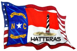 USA NC Flags Cape Hatteras Lighthouse Decal Sticker Car Wall Window Cup Cooler - £5.46 GBP+