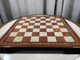 Beautiful Detailed 20x20 in Rose Wood And Mother of Pearl Chess board No... - £151.28 GBP