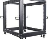 4-Post 12U Open Frame Sever And Network Equipment Rack With Adjustable D... - $277.99