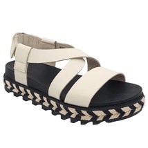Sorel Women Slingback Sandals Roaming Criss Cross Size US 6 Chalk White Leather - £59.21 GBP