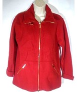 Jones New York Signature Petite Women&#39;s Coat Size PP Zip Up Red - $39.93 CAD