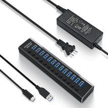 Powered Usb Hub Aluminum 13 Port Usb 3.1/3.2 Gen 2 Hub 10Gbps With 72W (12V/6A)  - £83.97 GBP