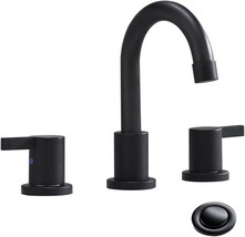 3-Hole Low-Arch 2-Handle Widespread Bathroom Faucets with Valve and Metal Pop-Up - £50.81 GBP