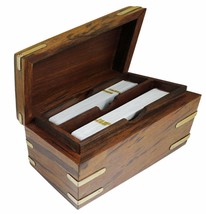 Handmade Wooden Playing Card Case Double Deck Holder Organizer for cards - £21.41 GBP