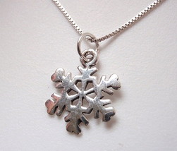 Very Small Snowflake Pendant 925 Sterling Silver Corona Sun Jewelry - $7.19