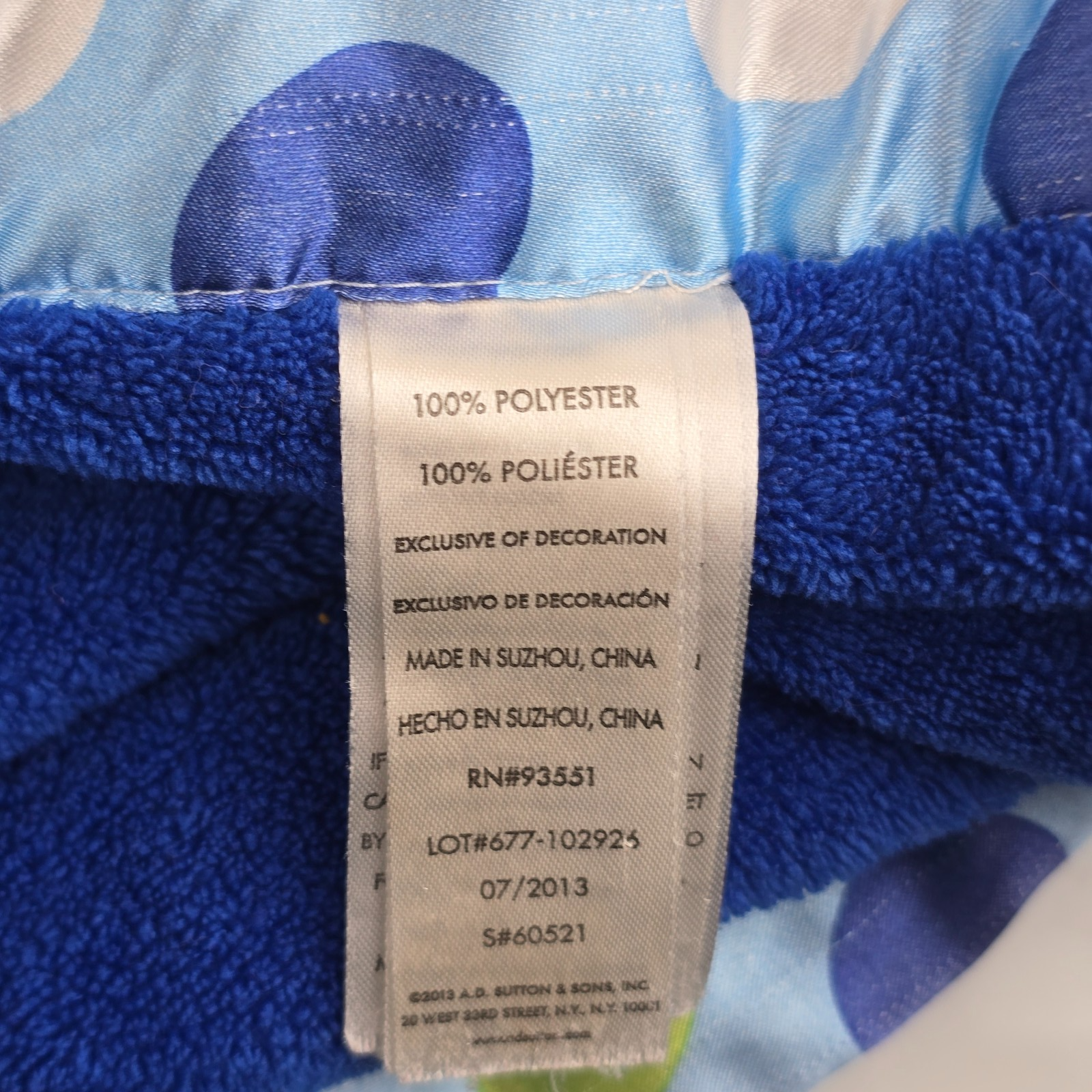 A.D. Sutton Sons Blanket Soft Minky Polka Dot Satin Trim Blue Baby Essentials Item image 3