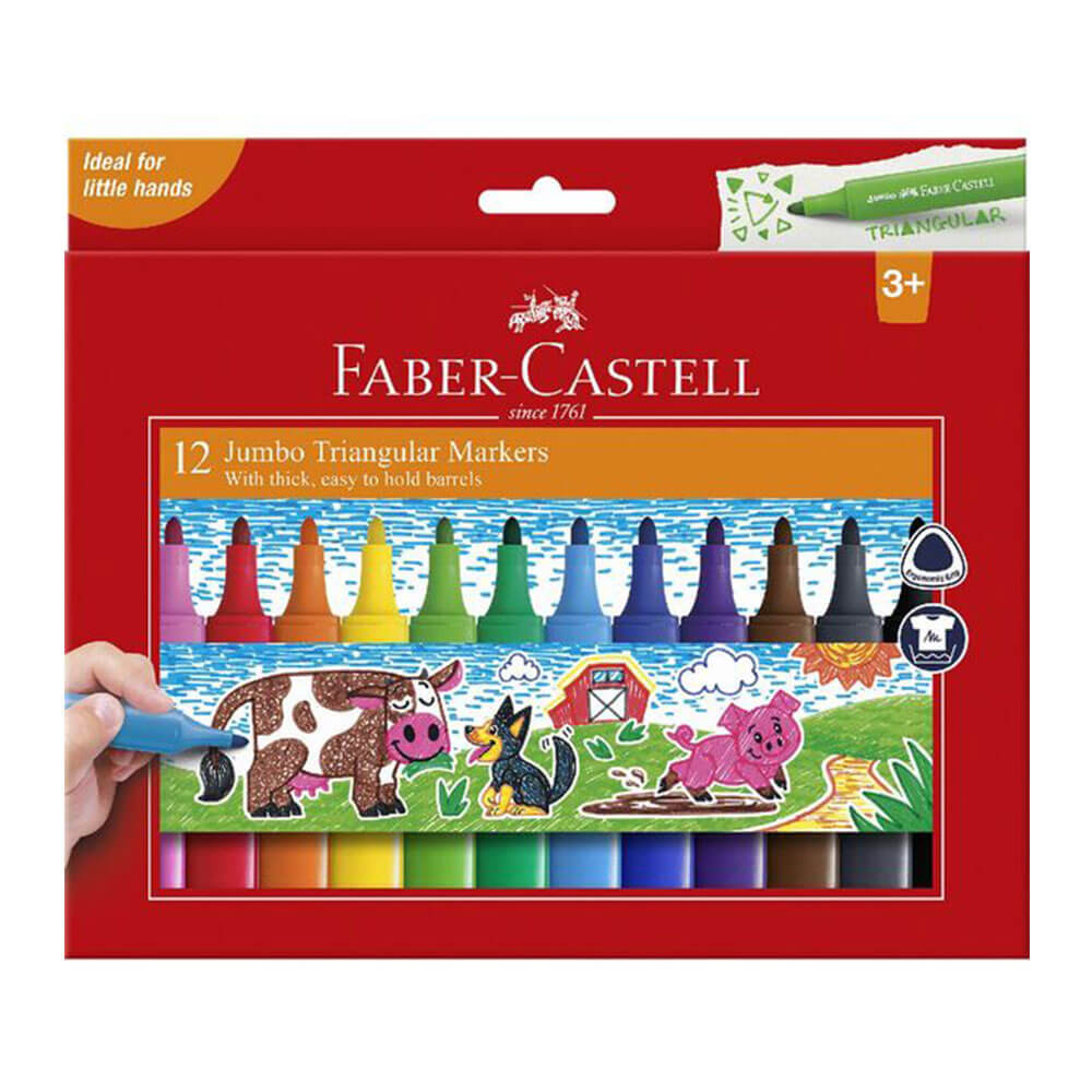 Faber-Castell Jumbo Triangular Markers (12pk) - $35.59