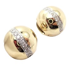 Rare! Authentic Pomellato 18k Yellow Gold Diamond Globe Hug Earrings - £3,509.53 GBP