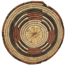 VTG Handmade Handcrafted Woven Coiled Placemat Trivet 10 in Round Browns - £12.30 GBP