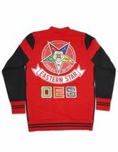 Order of the Eastern Star Cardigan sweater O.E.S Red Wool Long Sleeve Ca... - £79.93 GBP
