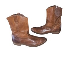 Vintage Red Wing Pecos Boots Brown Leather Made in USA Pull On Mens Size 16  B - £60.41 GBP