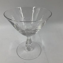 Fostoria Etch  4 1/2&quot; Crystal Stemware  4 oz Champagne Wine  Blown Glass Retro - £7.72 GBP