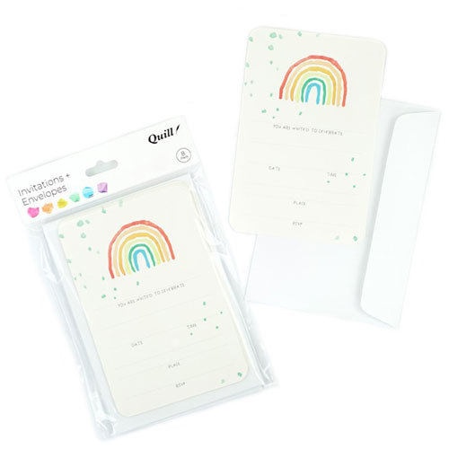 Quill Party Invitation Card &amp; Envelope 8pk - Rainbow - $31.79