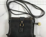 Brahmin Crossbody Bag Black Embossed Reptile Leather Square Small Size P... - $74.44