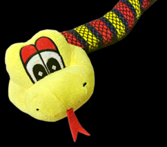 Snake Plush Stuffed Toy Animal Yellow Red Black Milksnake Coral 24 Inch Long - £6.92 GBP