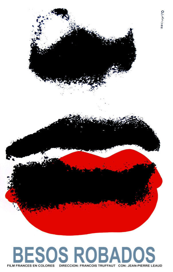 B&W POSTER.Home wall.Stolen kisses.Red lips.Art interior room Decor.1406
