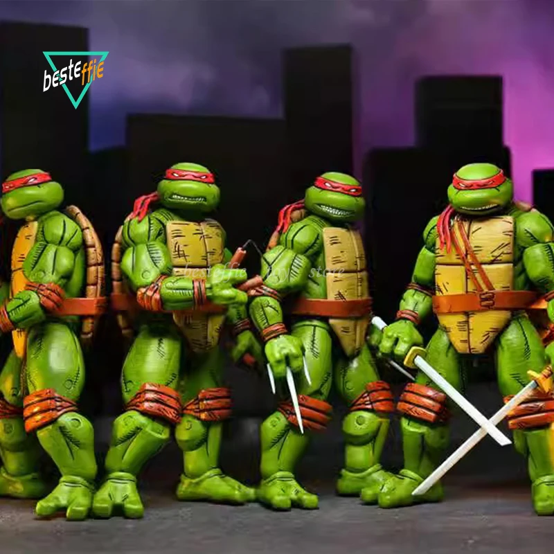 Neca Ninja Turtle Anime Action Figures 7-inch Joint Movable Comic Version Ninja - £340.72 GBP