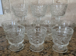 10 Hazel Atlas Glass Big Top Peanut Butter Gothic Pedestal Sherbet Parfait Cups - £18.68 GBP