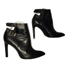 GUESS WO THORA Black Leather Ankle Boots Booties with Buckles Womens Size 8 - $39.60