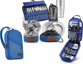Cooking Utensil And Tableware Set For Camp Kitchen Travel Organizer Grill - £92.68 GBP