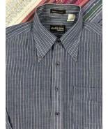 Studio One Campus Disco Button Men Stripe Shirt Vintage 70s Selvedge USA... - £15.56 GBP