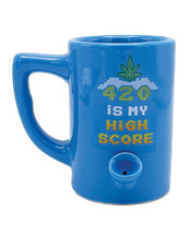&#39;wake &amp; Bake 420 Is My High Score Coffee Mug - 10 Oz Blue - $25.99