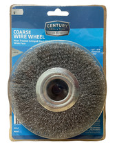 CENTURY DRILL &amp; TOOL 5&quot; x 1/2&quot;/5/8&quot; Coarse BenchGrinder .0118 Wire Wheel... - £12.81 GBP