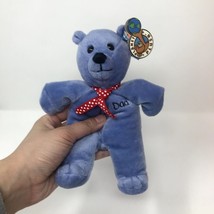 Planet Plush Dad Fathers Days Blue Teddy Bear with Red Tie Beanie Baby P... - $29.99
