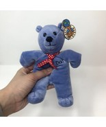 Planet Plush Dad Fathers Days Blue Teddy Bear with Red Tie Beanie Baby P... - £23.97 GBP