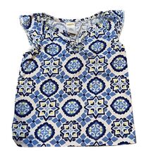 Gymboree Greek Isle Blue Print Top Girls Sz 4 - €8,30 EUR