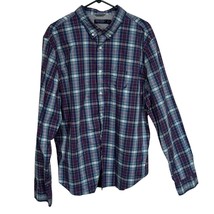 Nautica NavTech Plaid Long Sleeve Front Button Shirt 2XL XXL Office Care... - £15.71 GBP