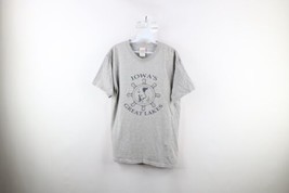 Vtg Mens Large Faded Spell Out Iowas Great Lakes Sailing T-Shirt Heather Gray - £18.46 GBP