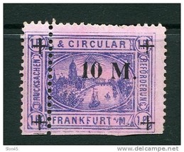 Germany  1887 Mi 9 Private Frankfurt/Main Mint ERROR Double &amp; missing perf - £38.95 GBP