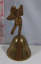 Vintage Brass Bell with Angel Handle 4&quot;x2&quot;  good condition needs polishing - £11.65 GBP