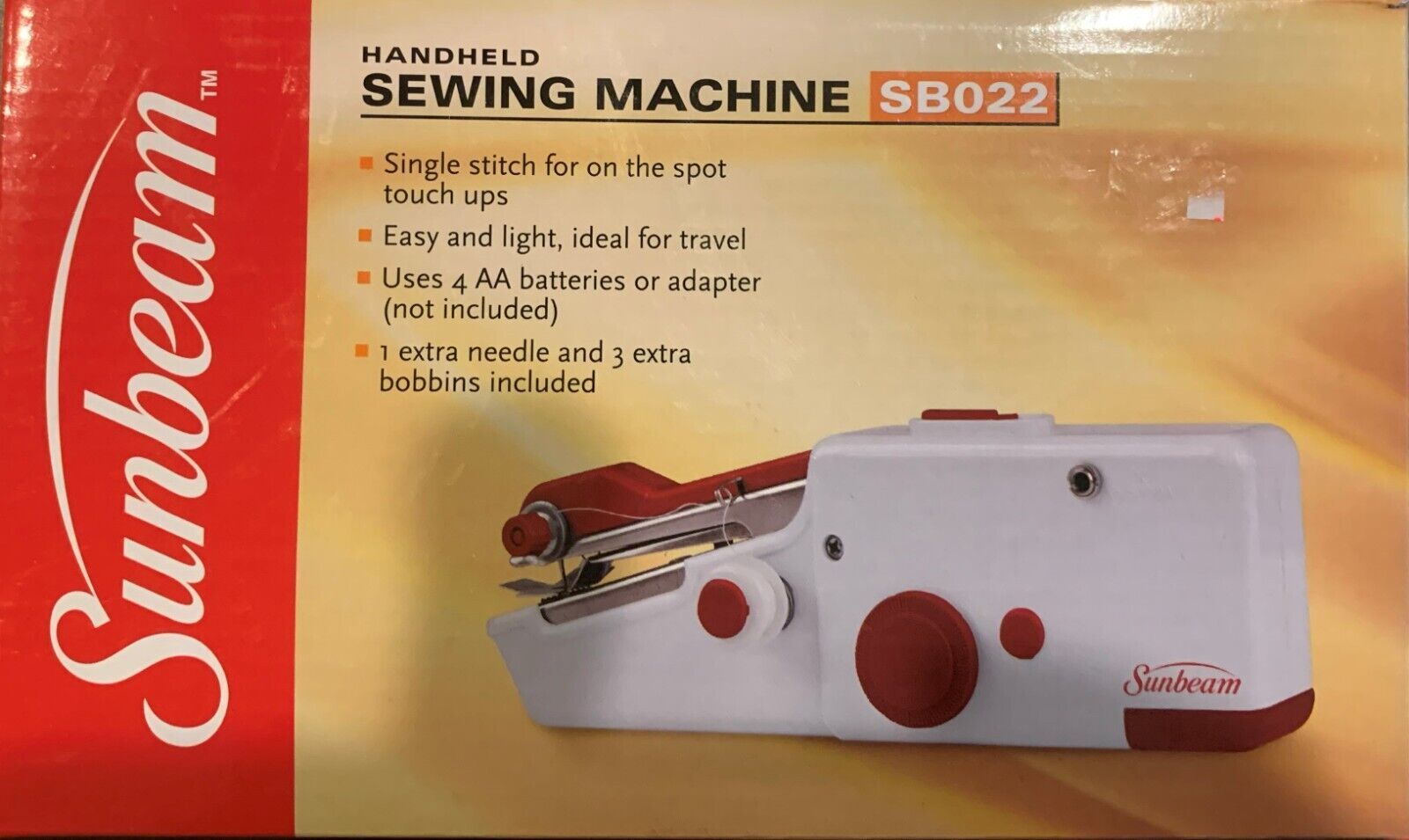 New Sunbeam Portable Cordless Handheld Sewing Machine sb022 - $15.83