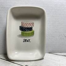 Rae Dunn Trinket Tray Dish “Stay” Artisan Collection Magenta - $14.84