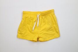 Vintage 90s Boys Medium Blank Lined Running Jogging Soccer Shorts Yellow... - $41.34 CAD