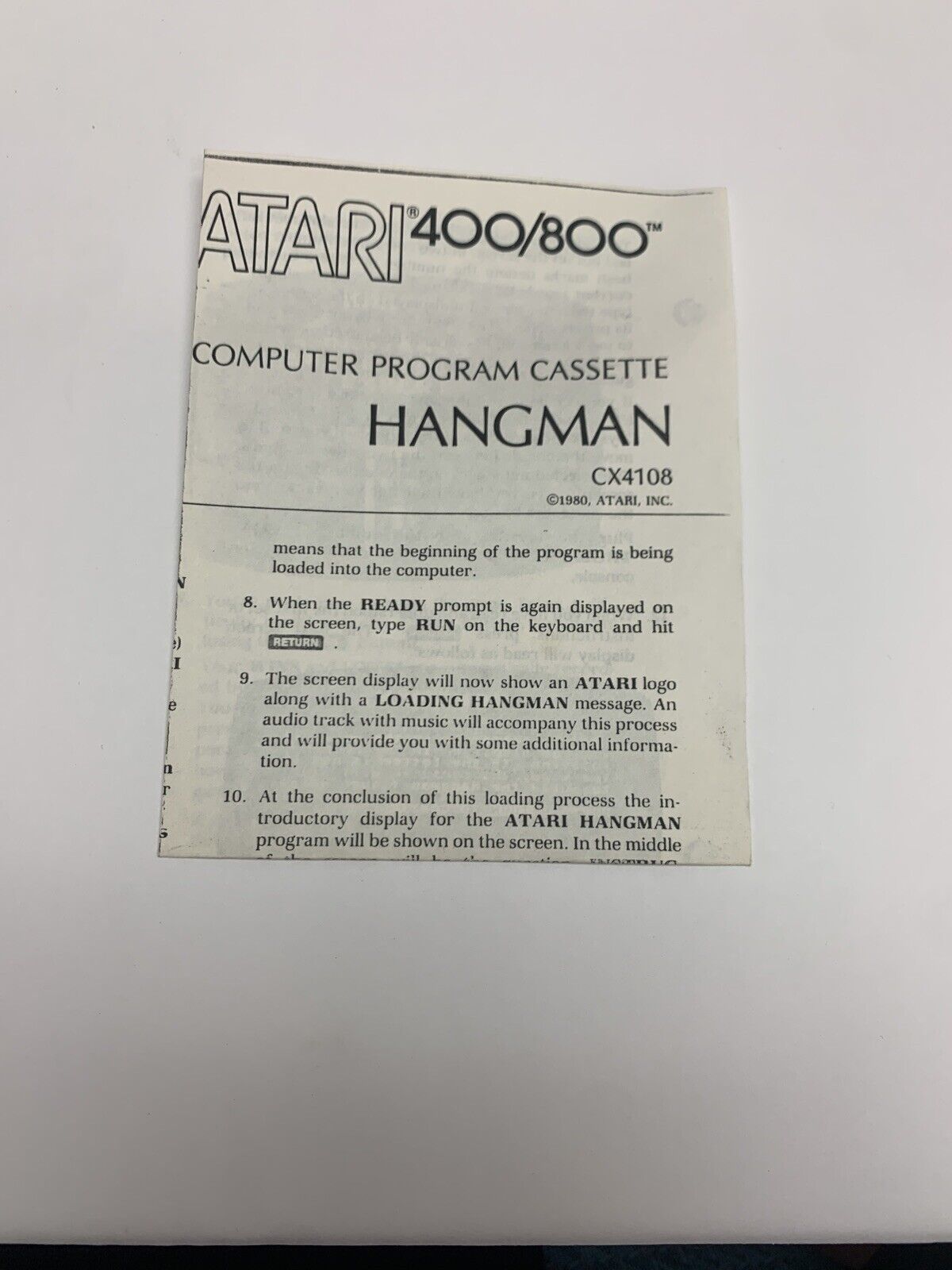 Hangman Computerspiel Anleitung Atari 400 800 Item image 5