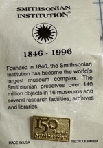 Vintage Smithsonian Pin Anniversary 150 1846-1996 Golden Lapel Badge New - $9.85