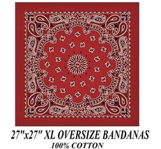 Hav-A-Hank XL BIG BURGUNDY PAISLEY 27&quot; BANDANA Head Neck Wrap Scarf Face... - $171.13 MXN