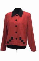 John Roberts COLLECTION RED &amp; BLACK  BLAZER W/ BUTTONS SZ. 14 - £49.89 GBP