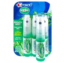Crest Breath Mist With Scope Long Lasting Peppermint 4 units of 7mL Bottles - £13.36 GBP